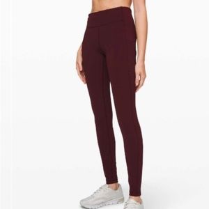 Lululemon Fast and Free Maroon Tight